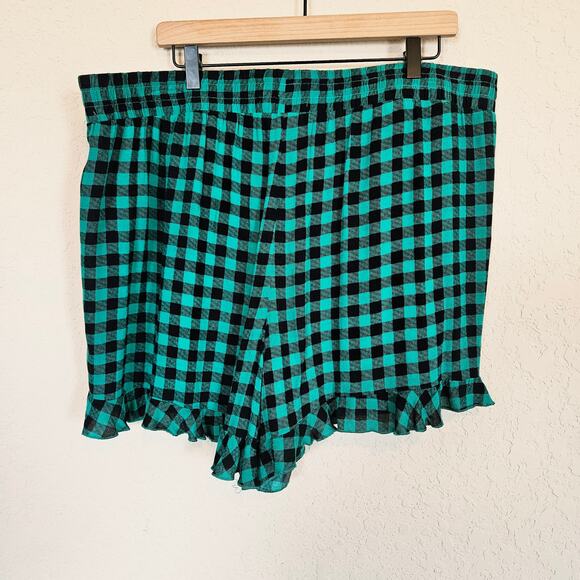 Torrid Gingham High Waisted Ruffle Hem Pull On Shorts Plus Size 2x Retro Summer - Picture 3 of 9
